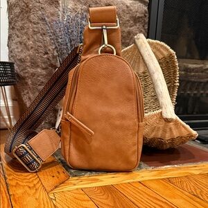 Tan Leather Crossbody Bag